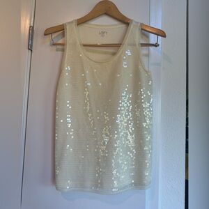 Loft sequin cream top